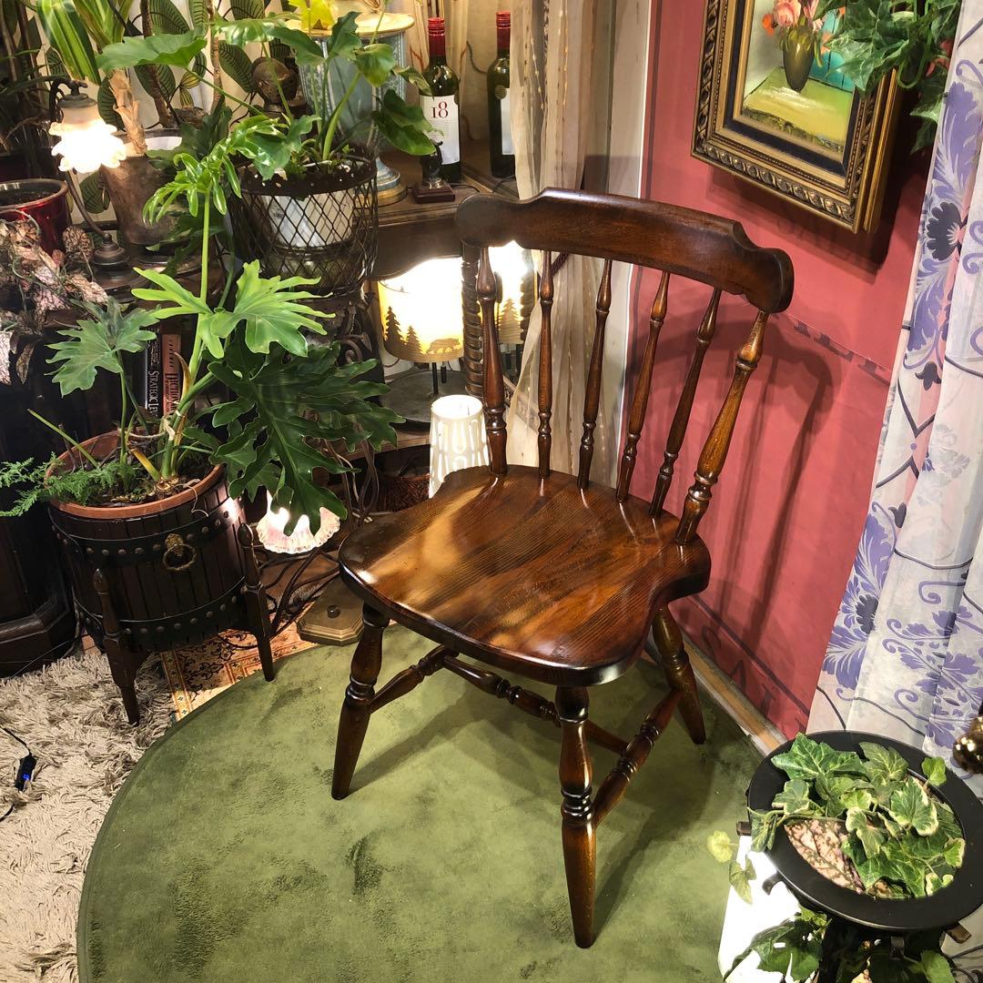 L ２　キツツキマーク ヴィンテージ スピンドルチェア　飛騨産業