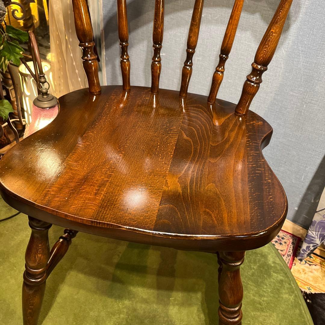 L ２　キツツキマーク ヴィンテージ スピンドルチェア　飛騨産業