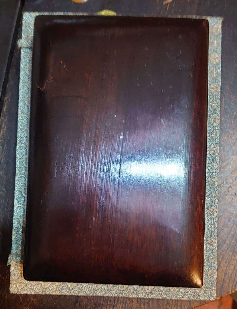 【中国文房具】『端渓硯／裏面 端渓硯産出坑地図』箱 衣装箱 外装箱