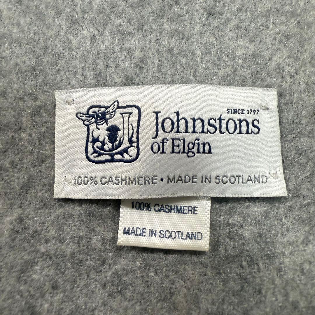 ジョンストンズ オブ エルガン 大判ストール スコットランド製　カシミヤ100%