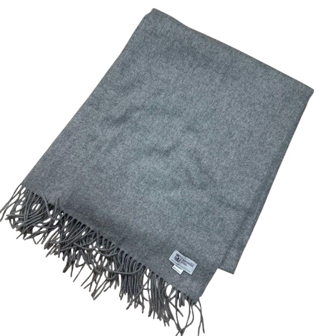 ジョンストンズ オブ エルガン 大判ストール スコットランド製　カシミヤ100%