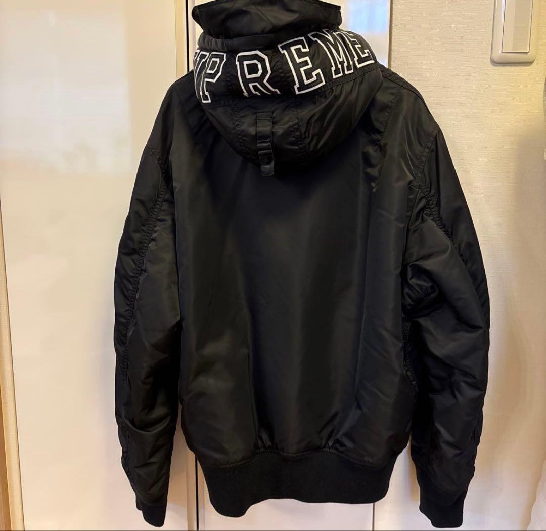 Supreme Hooded MA-1 ジャケット L 黒