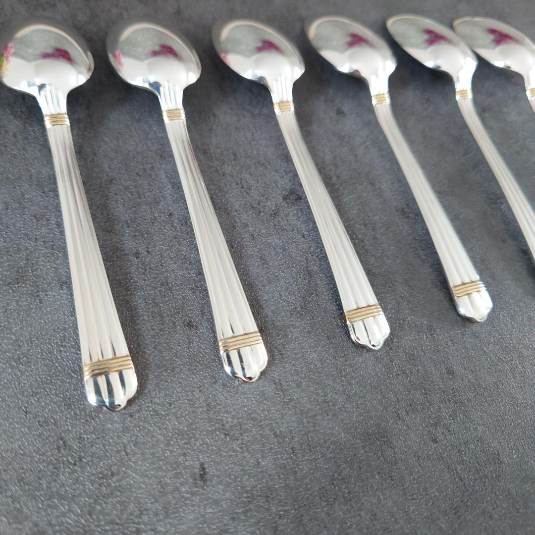 希少 美品 クリストフル アリアゴールドリング デミタススプーン 6点