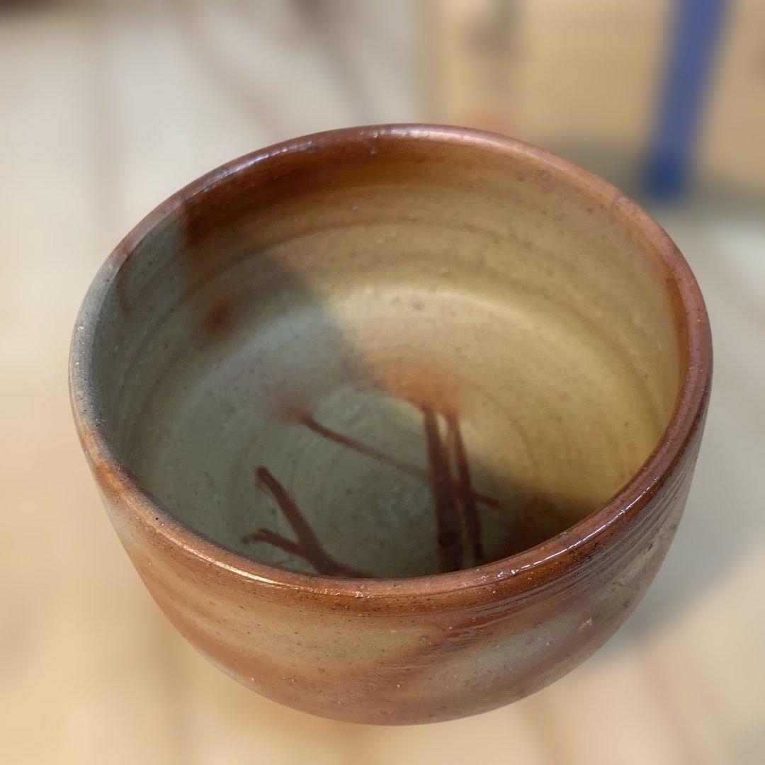 茶道具 茶碗 備前焼 山下 譲治作 共箱 栞付 N290CW