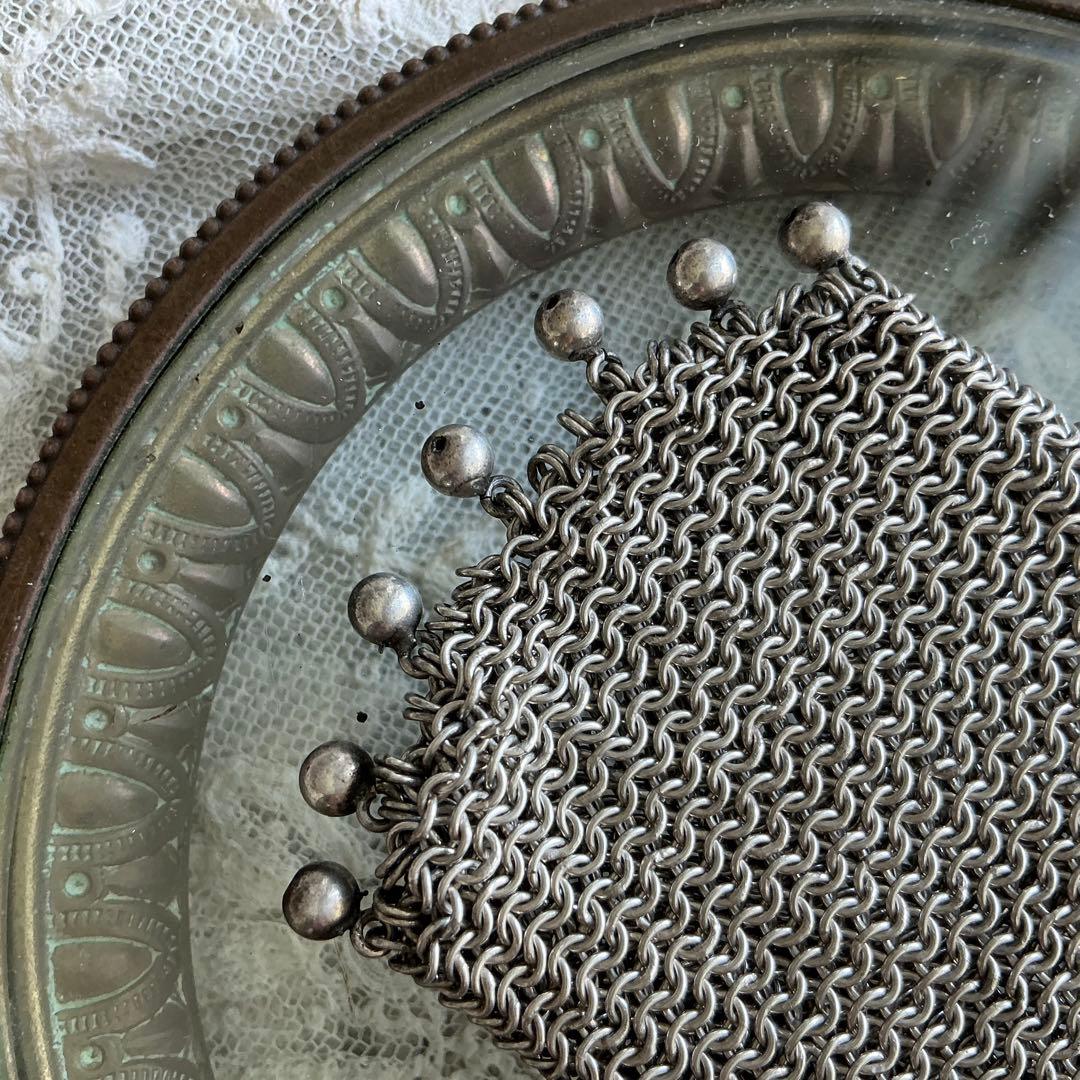 フランスアンティーク　すずらん　シルバー　純銀　パース　シャトレーン