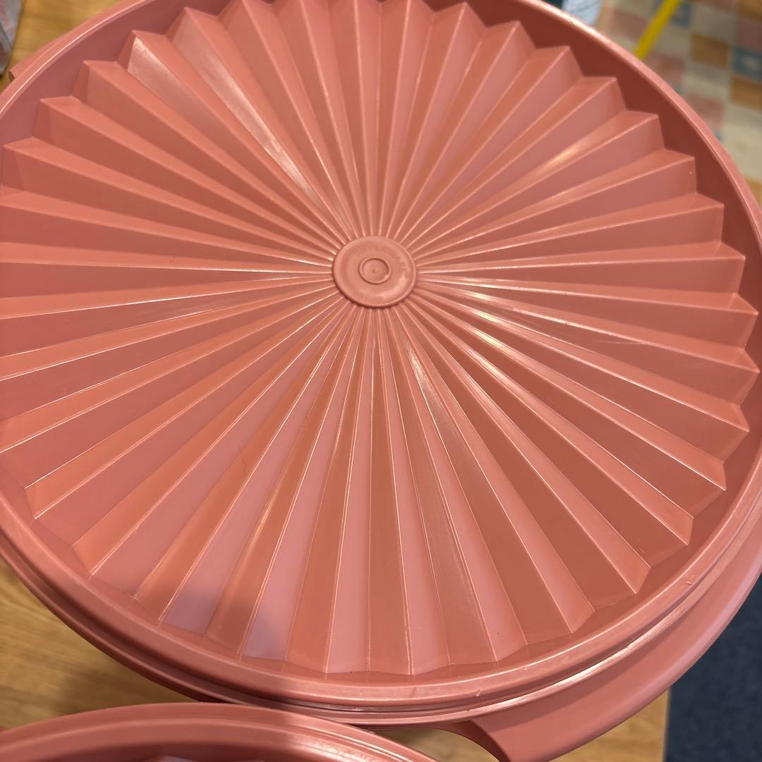 タッパーウェア　マキシデコレーター　サーモンピンク　2個セット　大サイズ