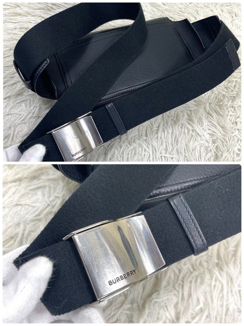 専用品‼️ BURBERRY バーバリー　ボディバッグ　ロゴ押し　オールレザー