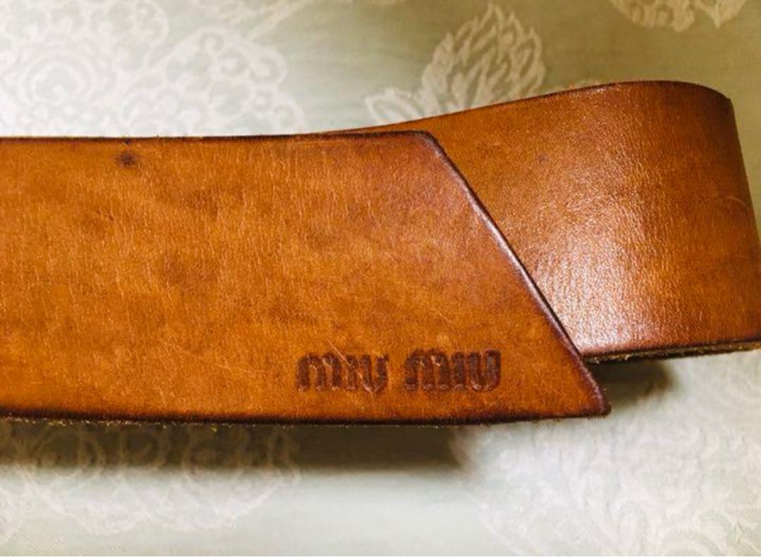 Miu Miu レザー ベルト ブラウン