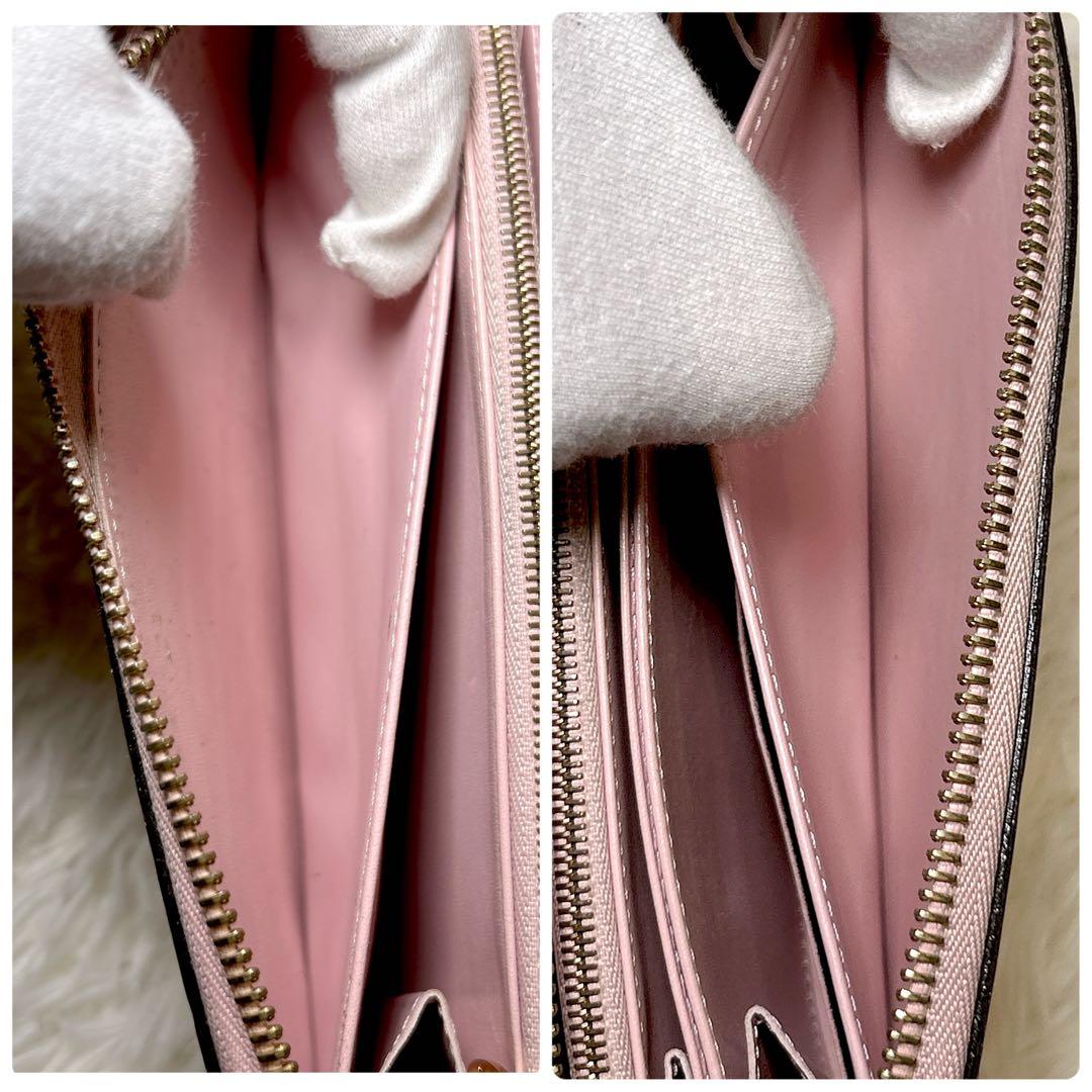 LOUIS VUITTON ヴェルニ ジッピーウォレット ピンク 長財布 箱付き