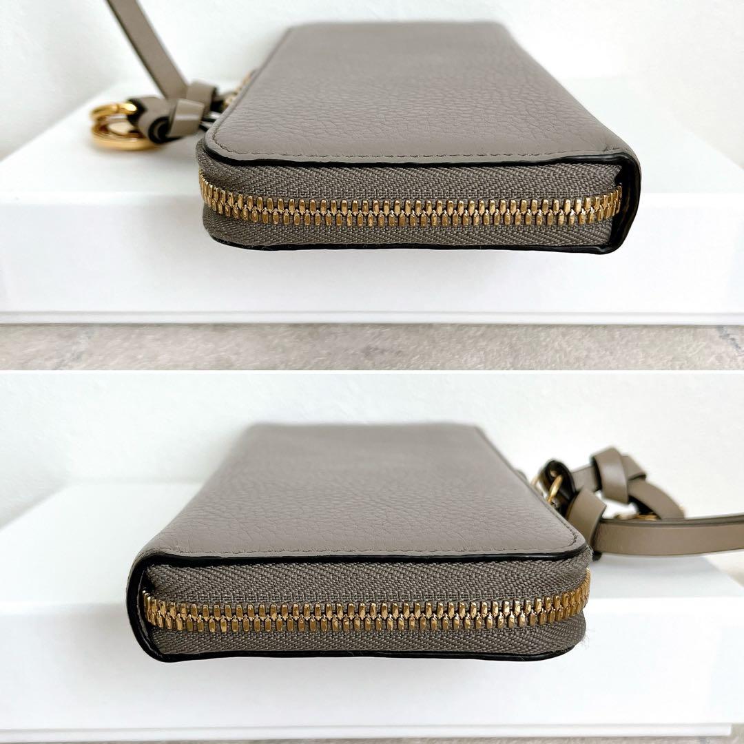 極美品✨クロエ アルファベッド ジップ付き ロングウォレット カシミアグレー