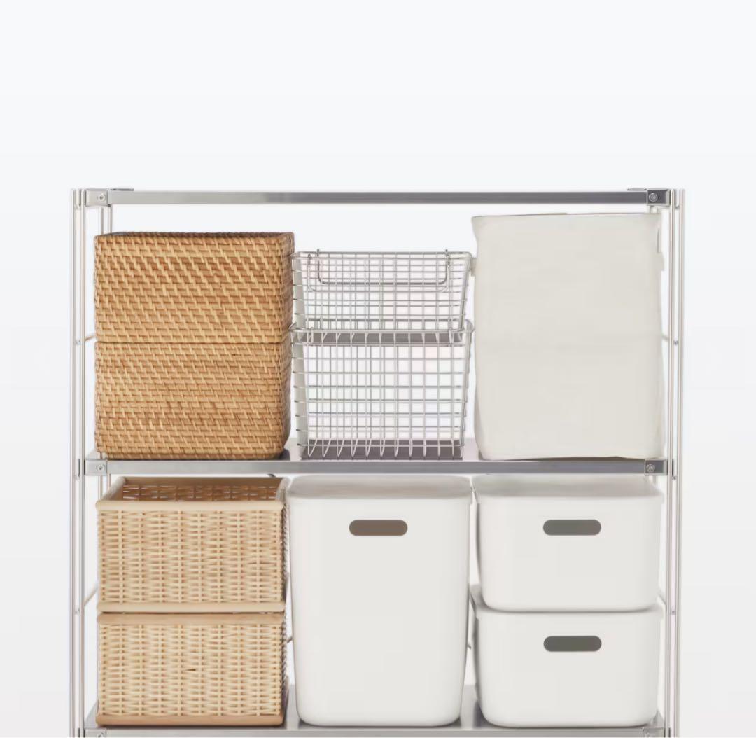 ☘️送料無料⭐️美品⭐️無印良品⭐️ステンレスユニットシェルフ⭐️棚セット⭐️ワイド⭐️小