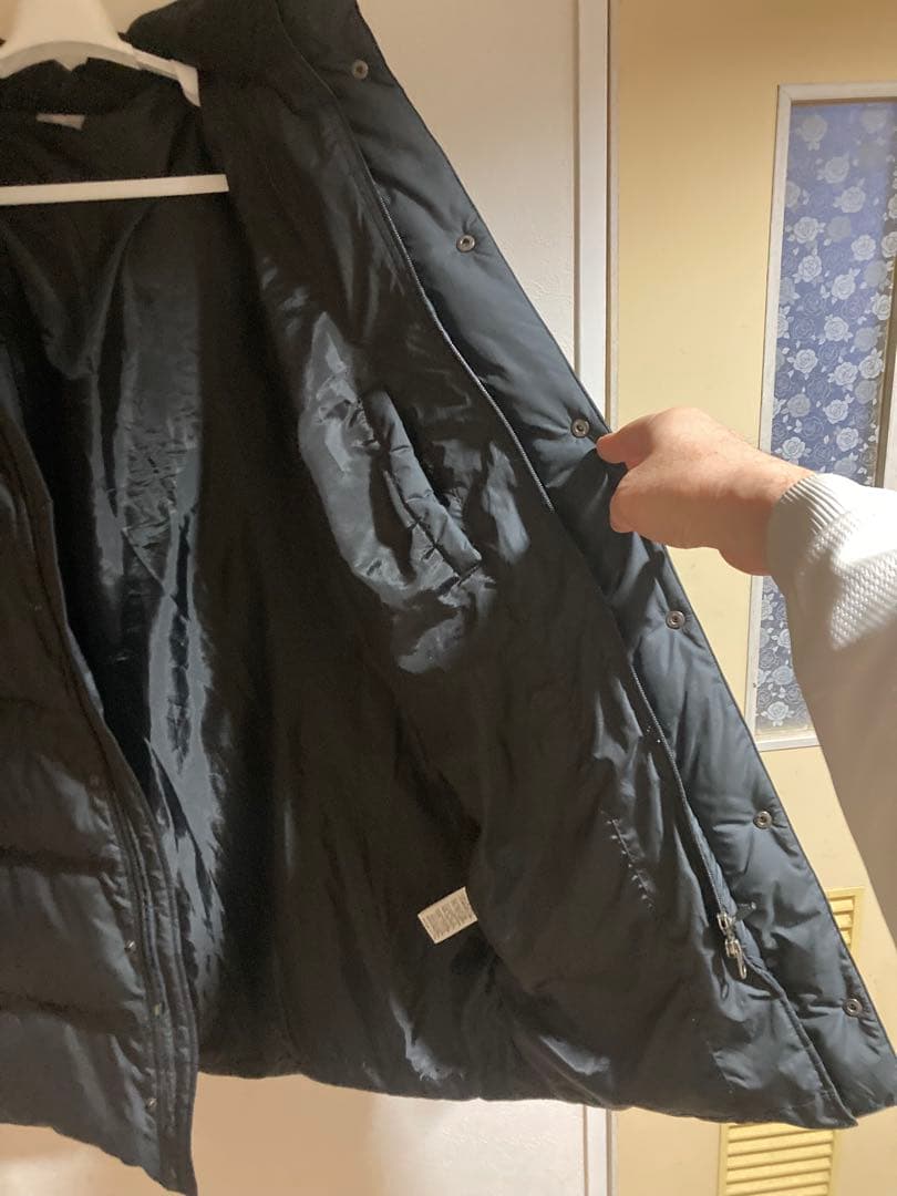 NIKE ロング ダウン ベンチコート ブラック XL フード脱着 未使用に近い