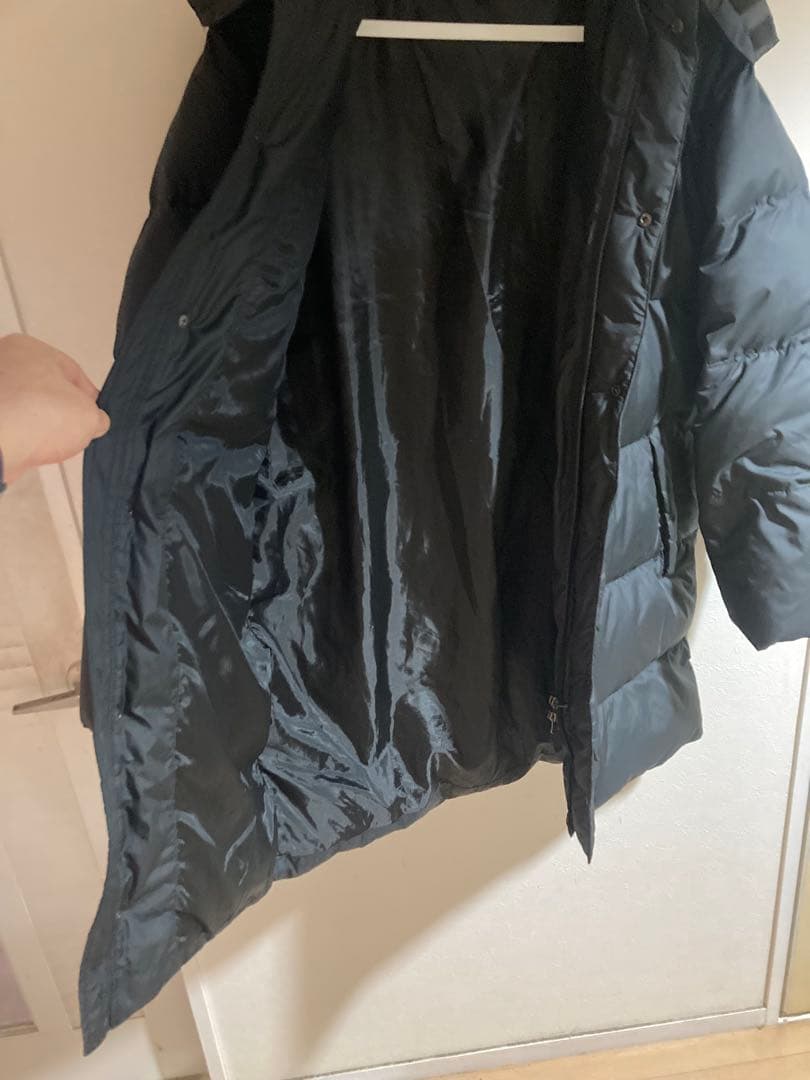 NIKE ロング ダウン ベンチコート ブラック XL フード脱着 未使用に近い