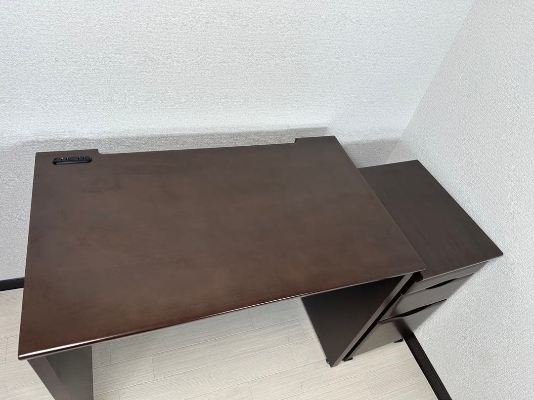 東海家具 学習机 学習デスク パソコンデスク 片袖 ワゴンキャスター付 ※i1※