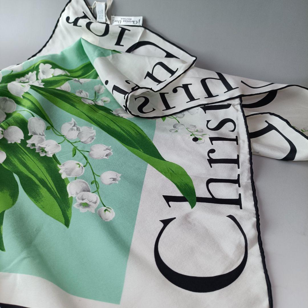 未使用✨タグ付✨ディオール スカーフ 幸運の鈴蘭×ハウンドトゥース 大判