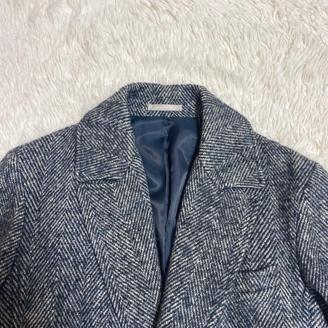 ハイストリート x カノニコ　ツイード　チェスターコート　ヘリンボーン　S