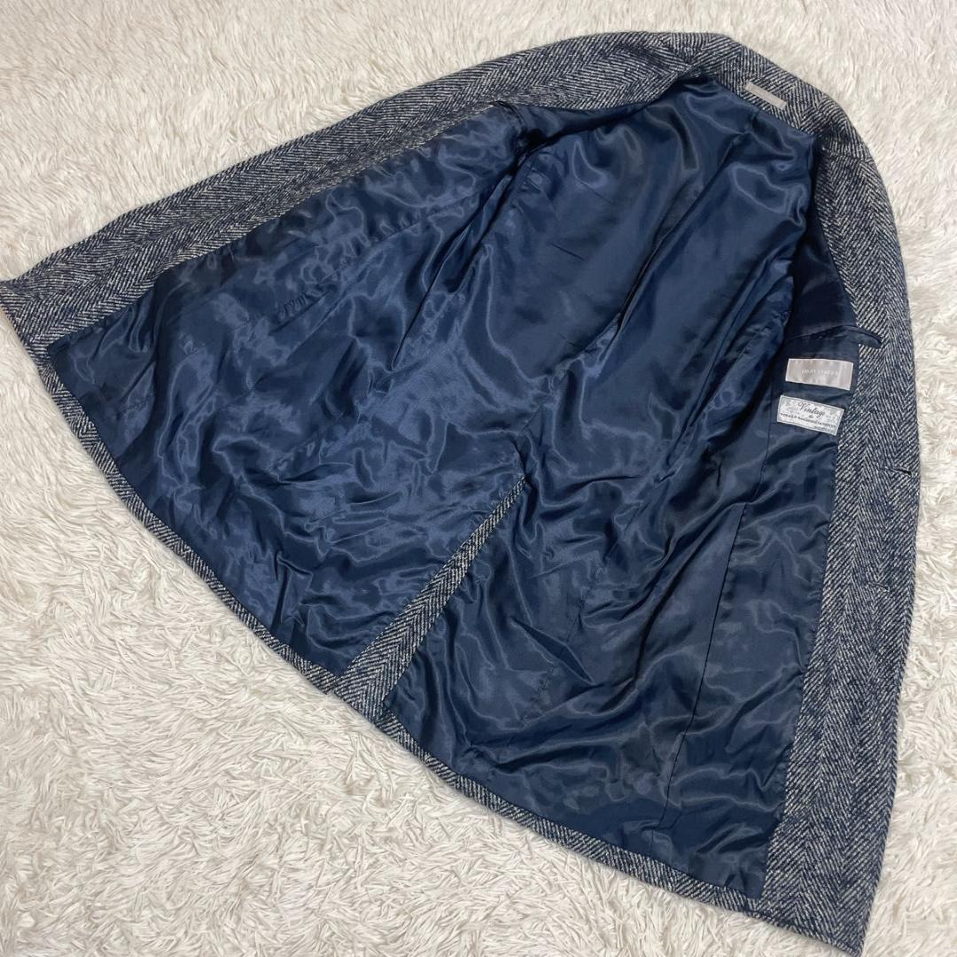 ハイストリート x カノニコ　ツイード　チェスターコート　ヘリンボーン　S