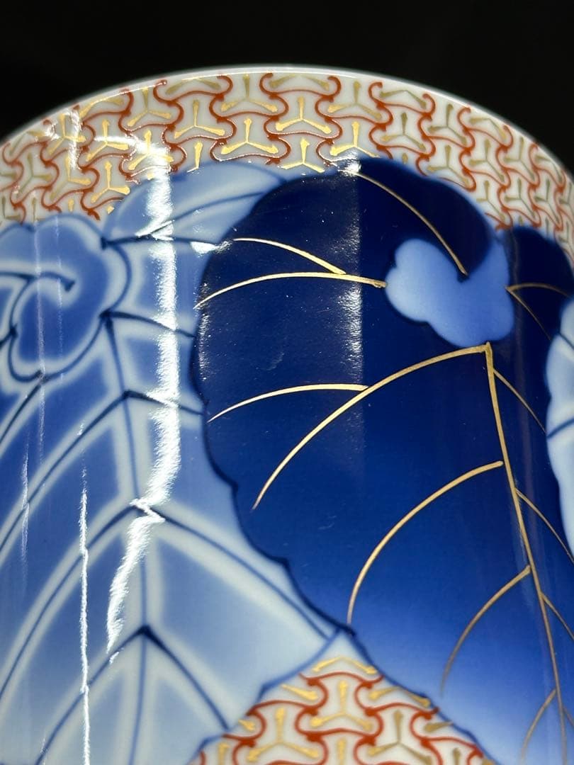 【美品】香蘭社　染錦模様　磁芸工房　睦揃　夫婦　茶碗　湯呑　飯碗