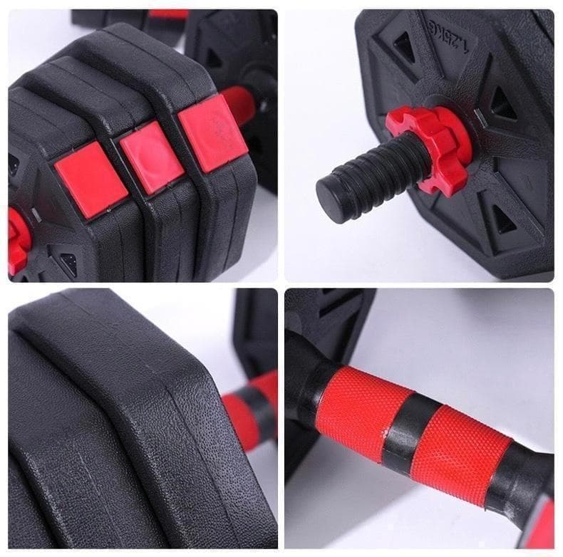 【角型プレート】計50kg バーベルにもなるダンベル 25kg×2個セット｜A9