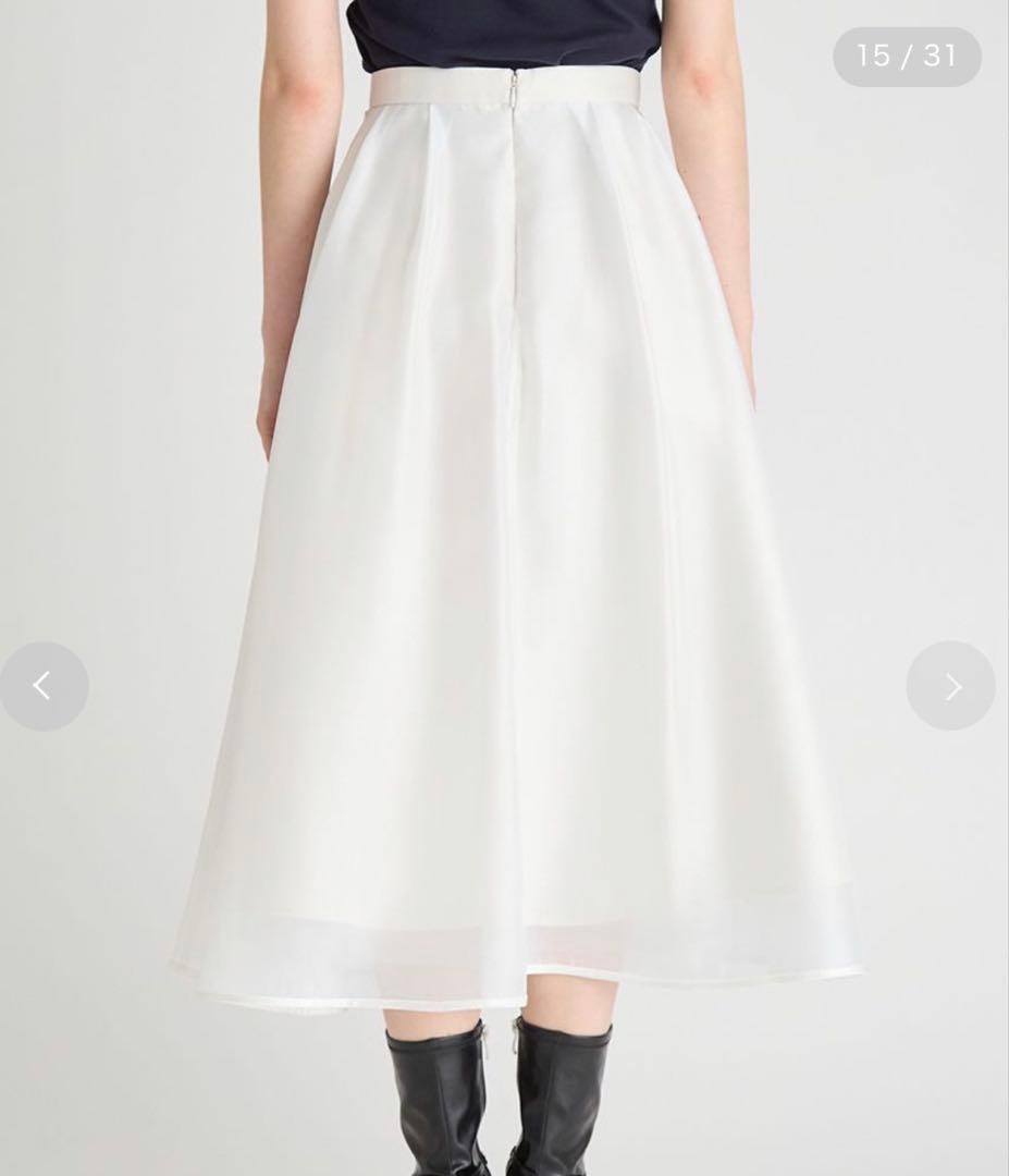 【美品】CELFORD シアーフレアスカート アイボリー 36