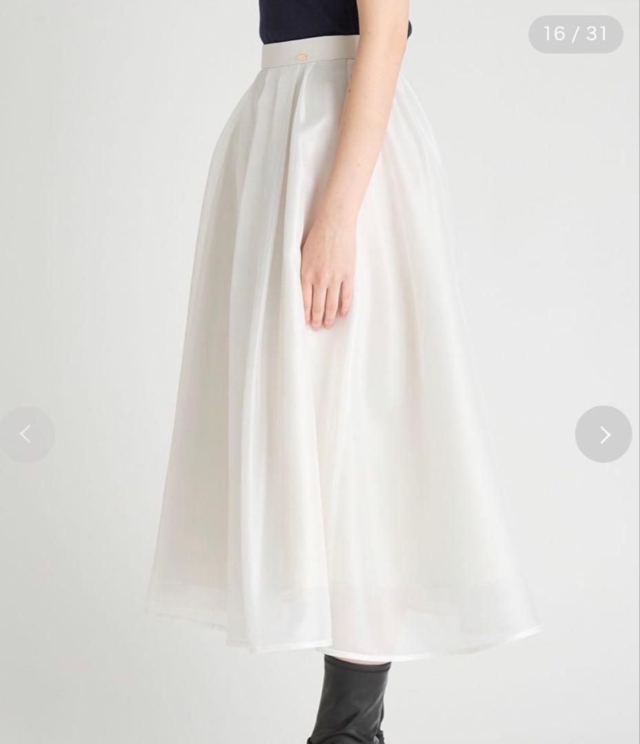 【美品】CELFORD シアーフレアスカート アイボリー 36