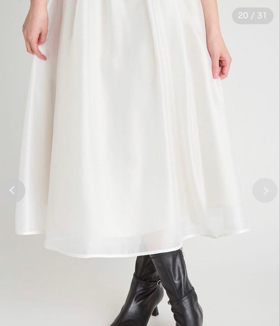 【美品】CELFORD シアーフレアスカート アイボリー 36