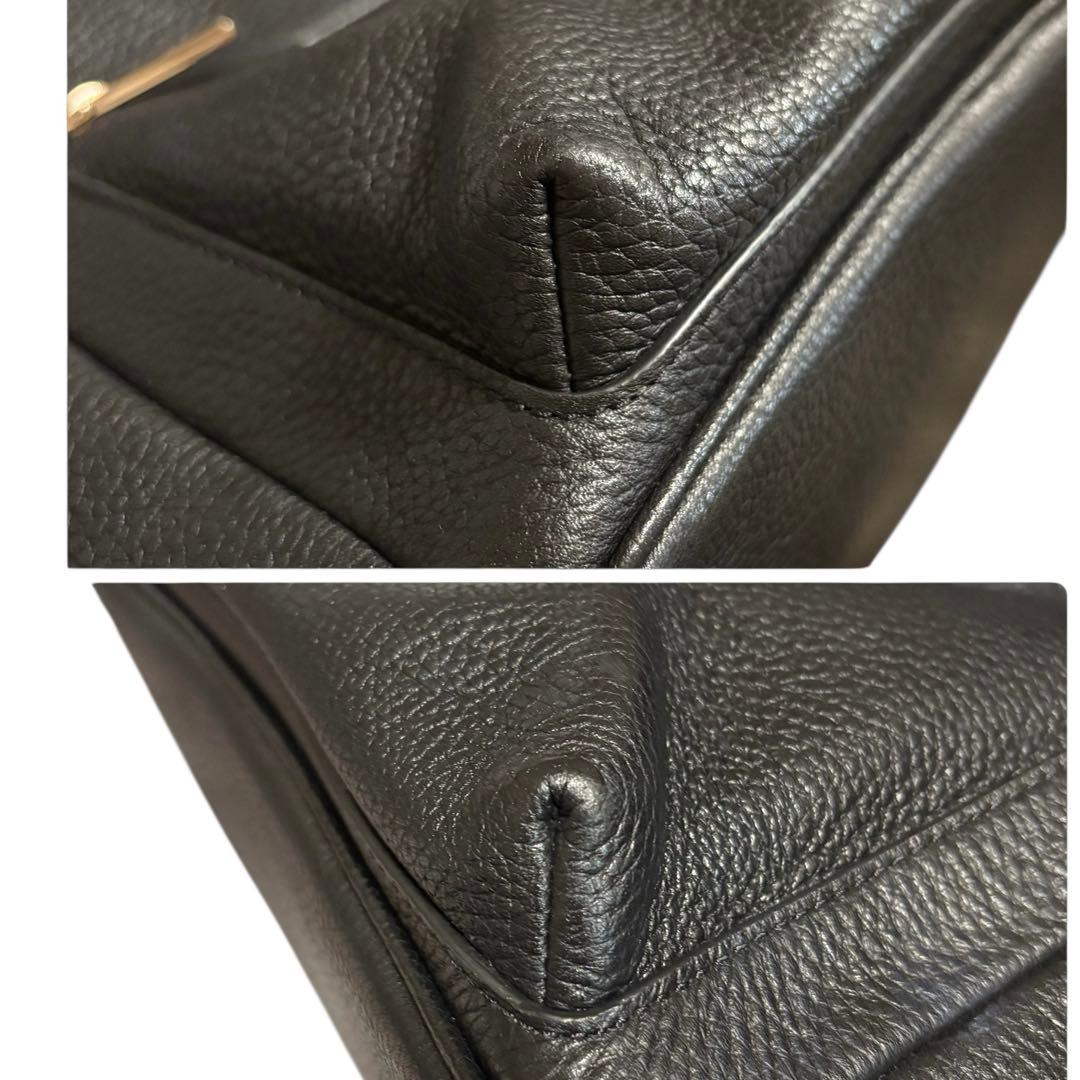 【美品】Kate Spade シボ革　バックパック　リュック　オールレザー　黒