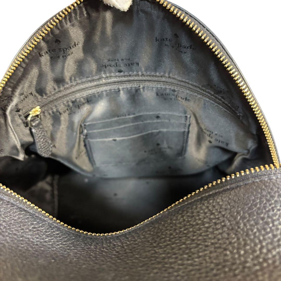 【美品】Kate Spade シボ革　バックパック　リュック　オールレザー　黒
