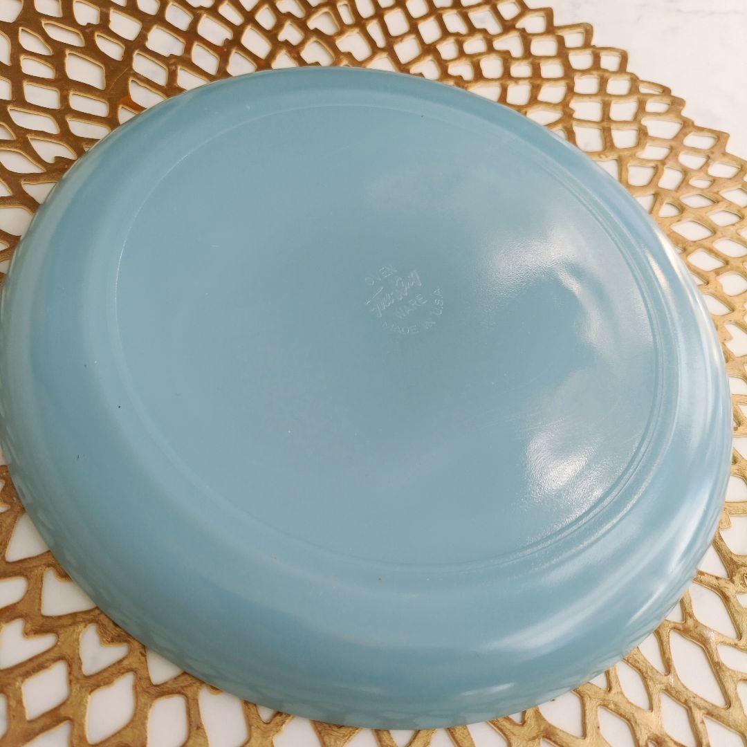 美品❁ファイヤーキング ターコイズブルー ディナープレート 9インチ 8枚セット