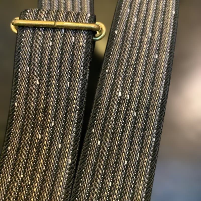 新品　アートブラウン　クロムエクセルレザー　サスペンダー　杢黒　黒