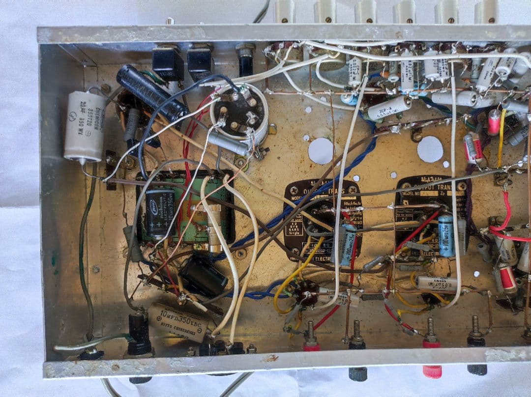 6GW8 シングルステレオ　自作　真空管アンプ　電源入らず　部品取り用