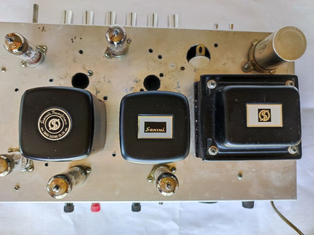 6GW8 シングルステレオ　自作　真空管アンプ　電源入らず　部品取り用