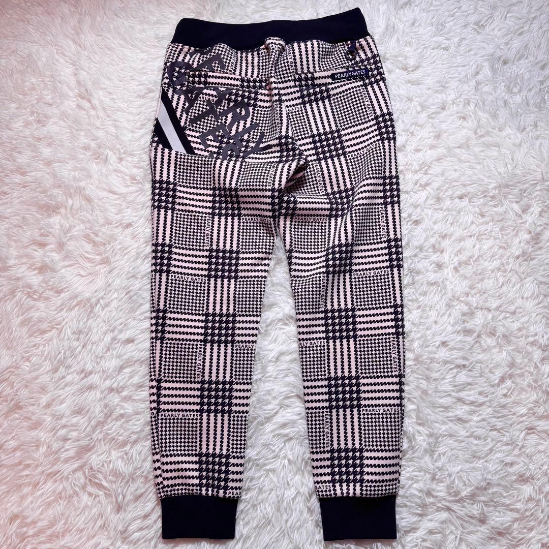 めろんぱんな様パーリーゲイツ 千鳥格子 チェック柄 ジョガーパンツ PG ロゴ