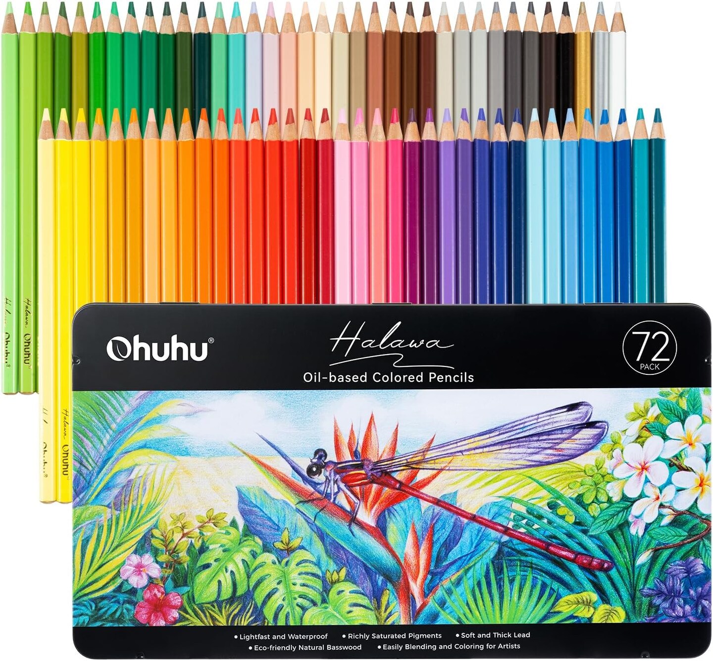 Ohuhu Colored Pencils 72-color: Oil-based Drawing Pencils for