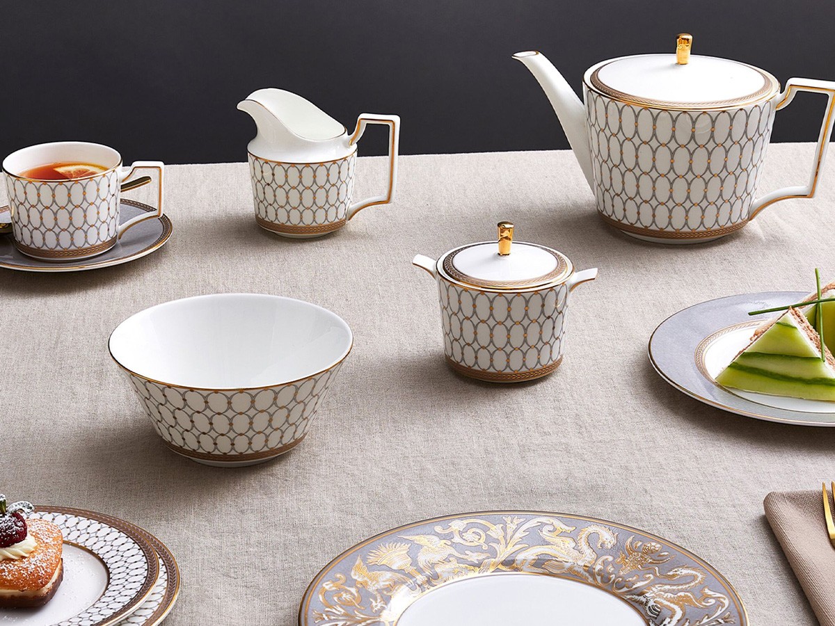 WEDGWOOD RENAISSANCE GREY TEACUP & SAUCER / ウェッジウッド