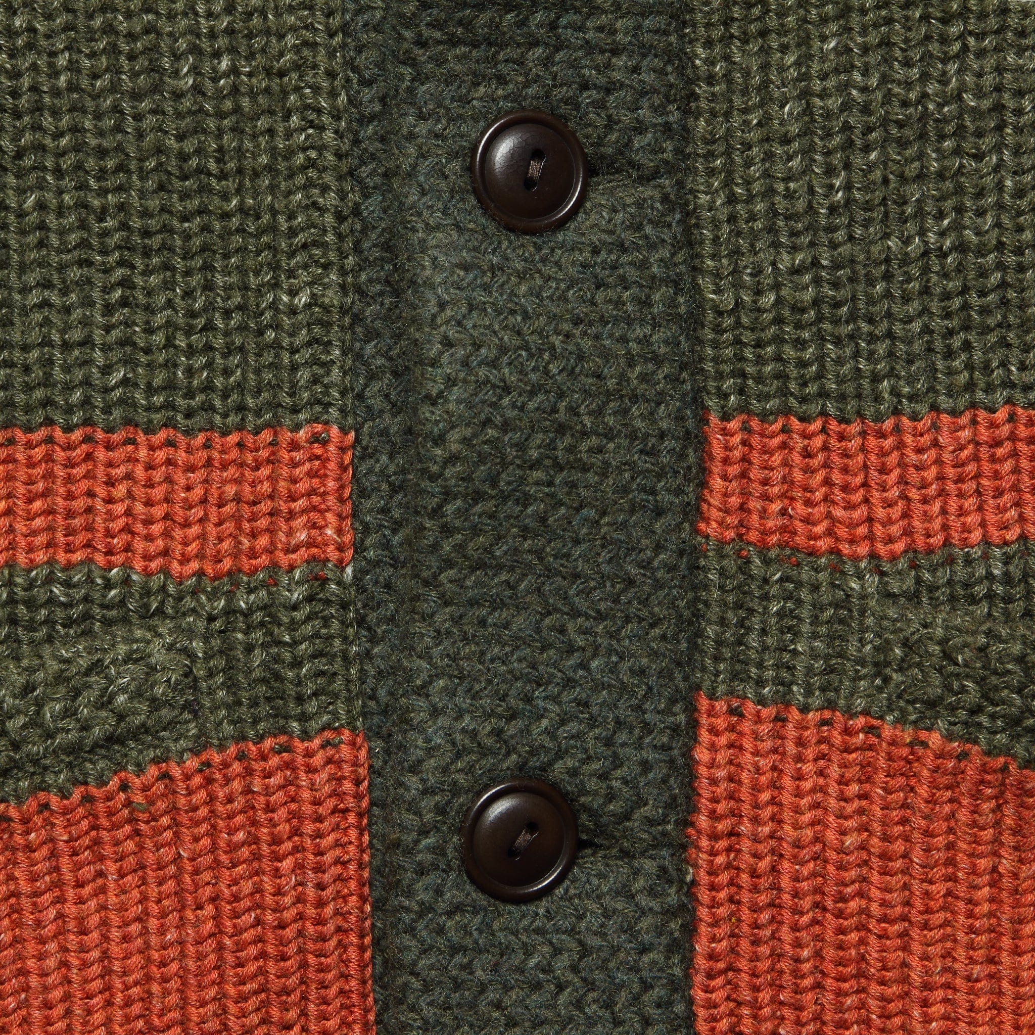 Shawl Collar Cardigan - Olive Drab/Orange