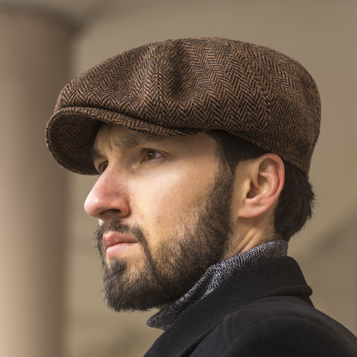 Peaky Cap - made of genuine Harris Tweed with sewn down visor