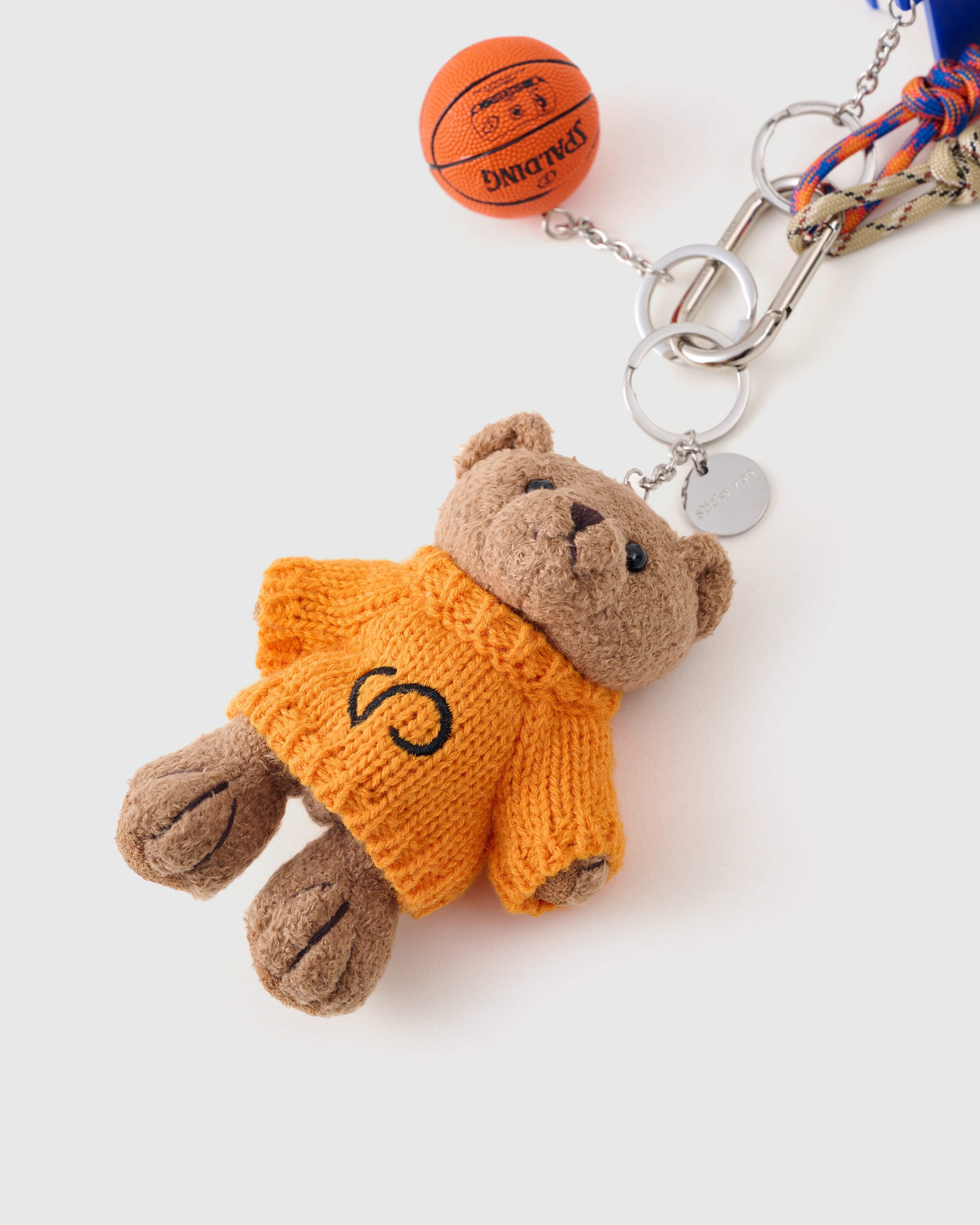 Sticky Zoo® Bear Basketball Stack Bag Charm and Keychain - Plush