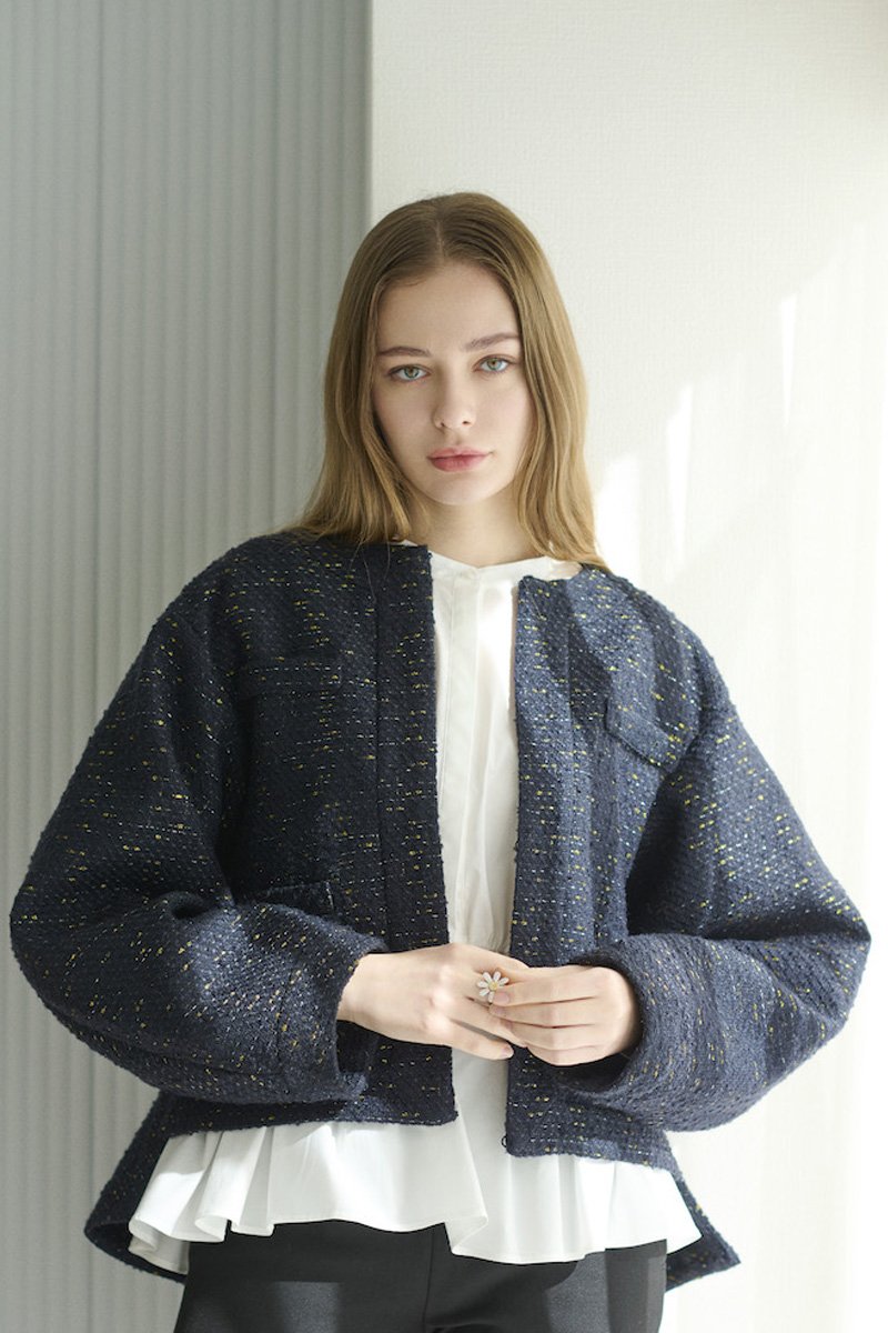 stina / classic tweed jacket / navy