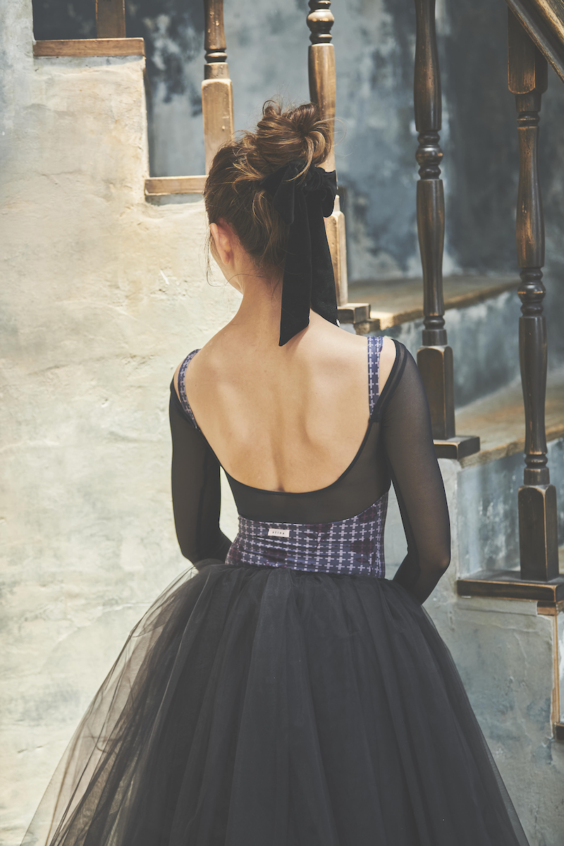 stina / type L long ribbon / little tulip black × black