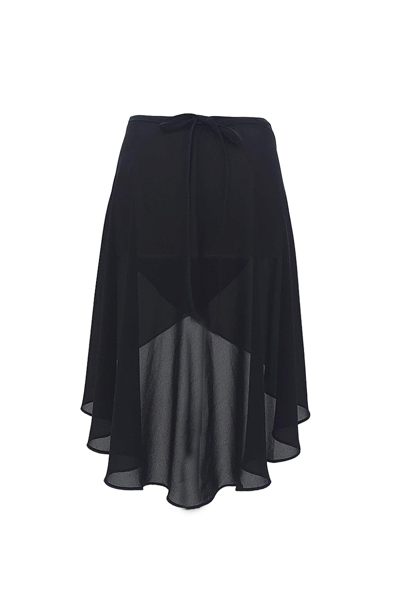 stina / black ribbon wrap skirt / black
