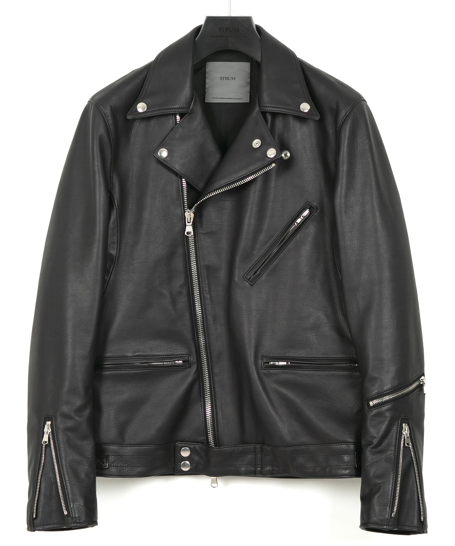 オイルカーフ SPEEDER ダブルライダースジャケット - BLACK – STRUM