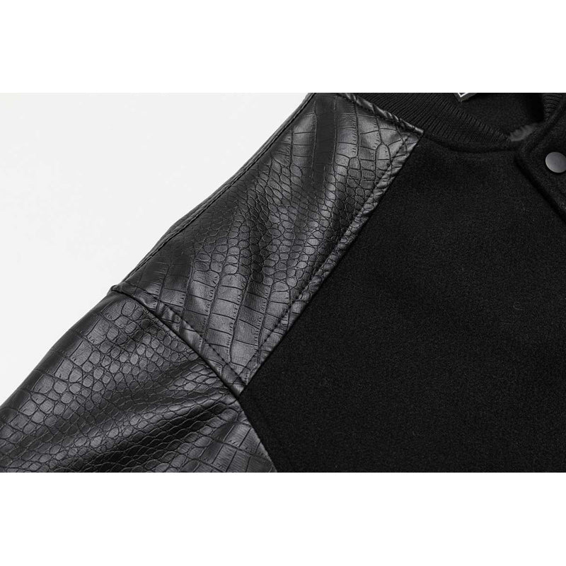 ワニ革切替刺繍入りスタジャン – streofit