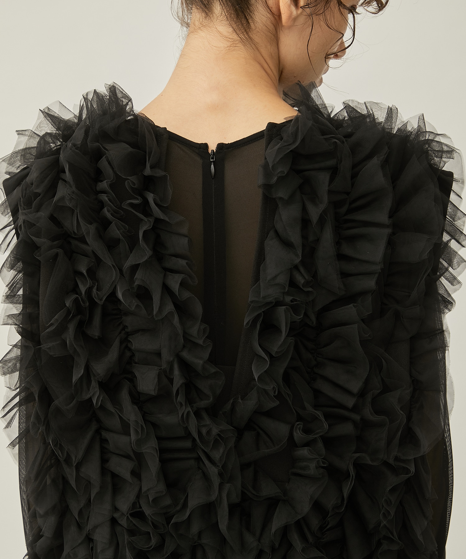 I LINE TULLE VEST SET DRESS(M BLACK): AMERI: WOMENS｜ STUDIOUS