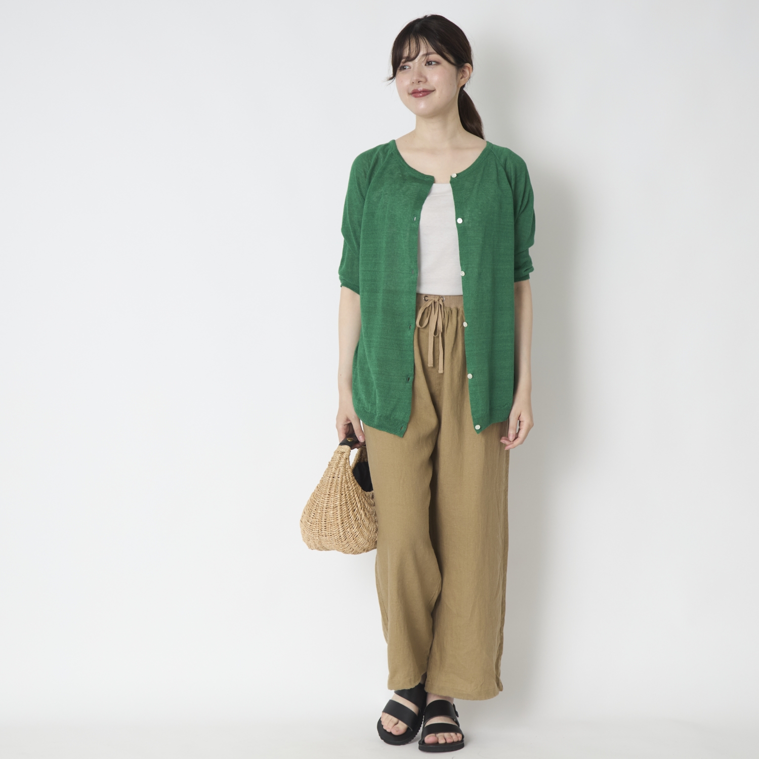 TUTIE./リネンのドローコードパンツ -汗がサッと乾くリネン生地で真夏