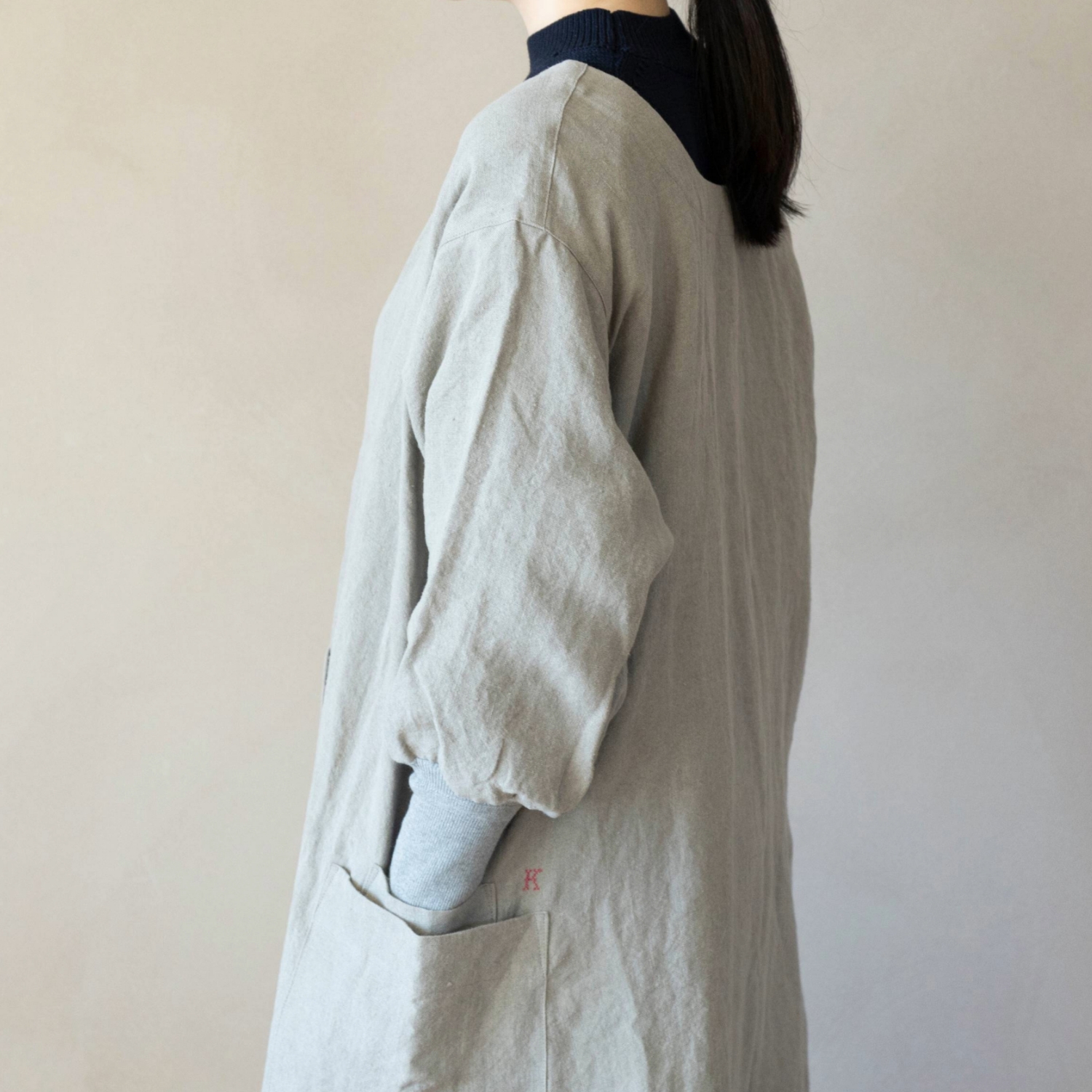 kapoc/割烹着 3rd -ワンピースのように着こなせて、コート代わりにも