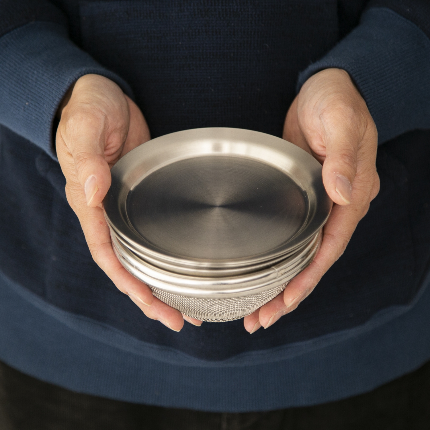 Three Snow 新越ワークス/フタ付ミニざるボウル6点セット -保存も