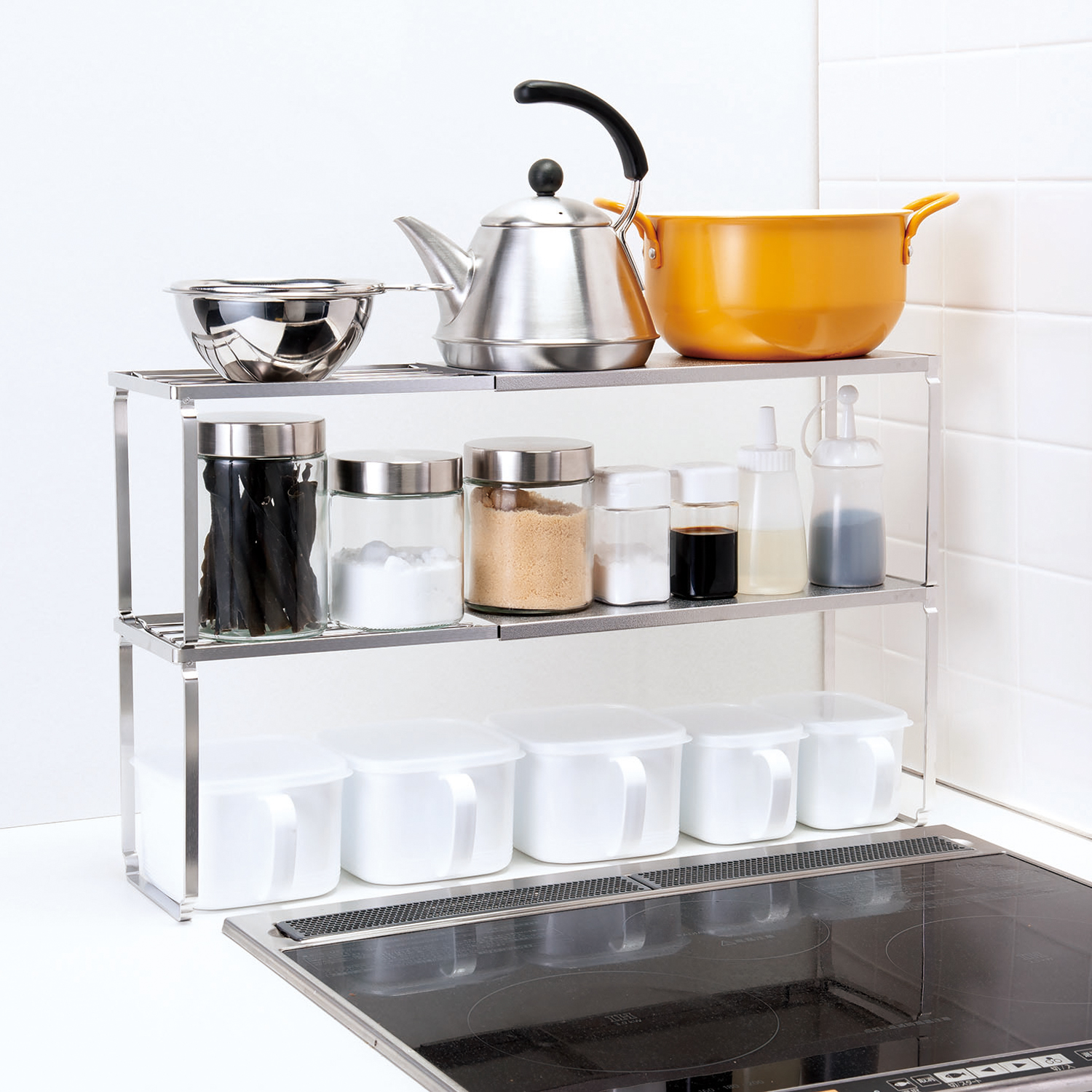 Three Snow 新越ワークス/丈夫なステンレスラック 2個組 -伸縮式で場所