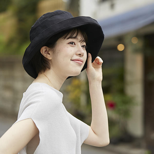 NAMIKI/サックブリムセーラー -変形ツバで小顔に見える綿麻帽子