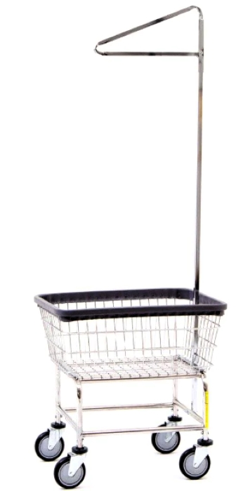 DURA-SEVEN™ LARGE CAPACITY LAUNDRY CART W/ DOUBLE POLE RACK